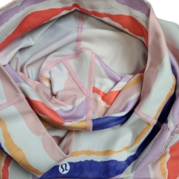 Lululemon True Self Crop Bleacher Stripe White Iris Flower high-rise luon 21"  6 - Picture 7 of 14
